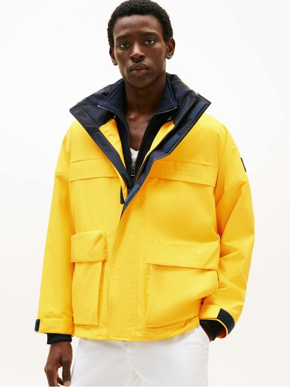 NWT Tommy Hilfiger Marigold Yellow Water-Repellent Regatta Jacket - Size L